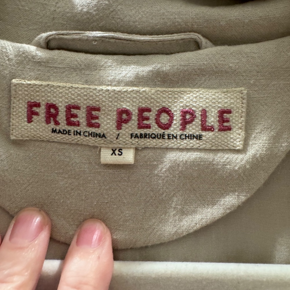 Free People Olivia Linen Blazer Cream Jacket size XS NWOT - Picture 8 of 8
